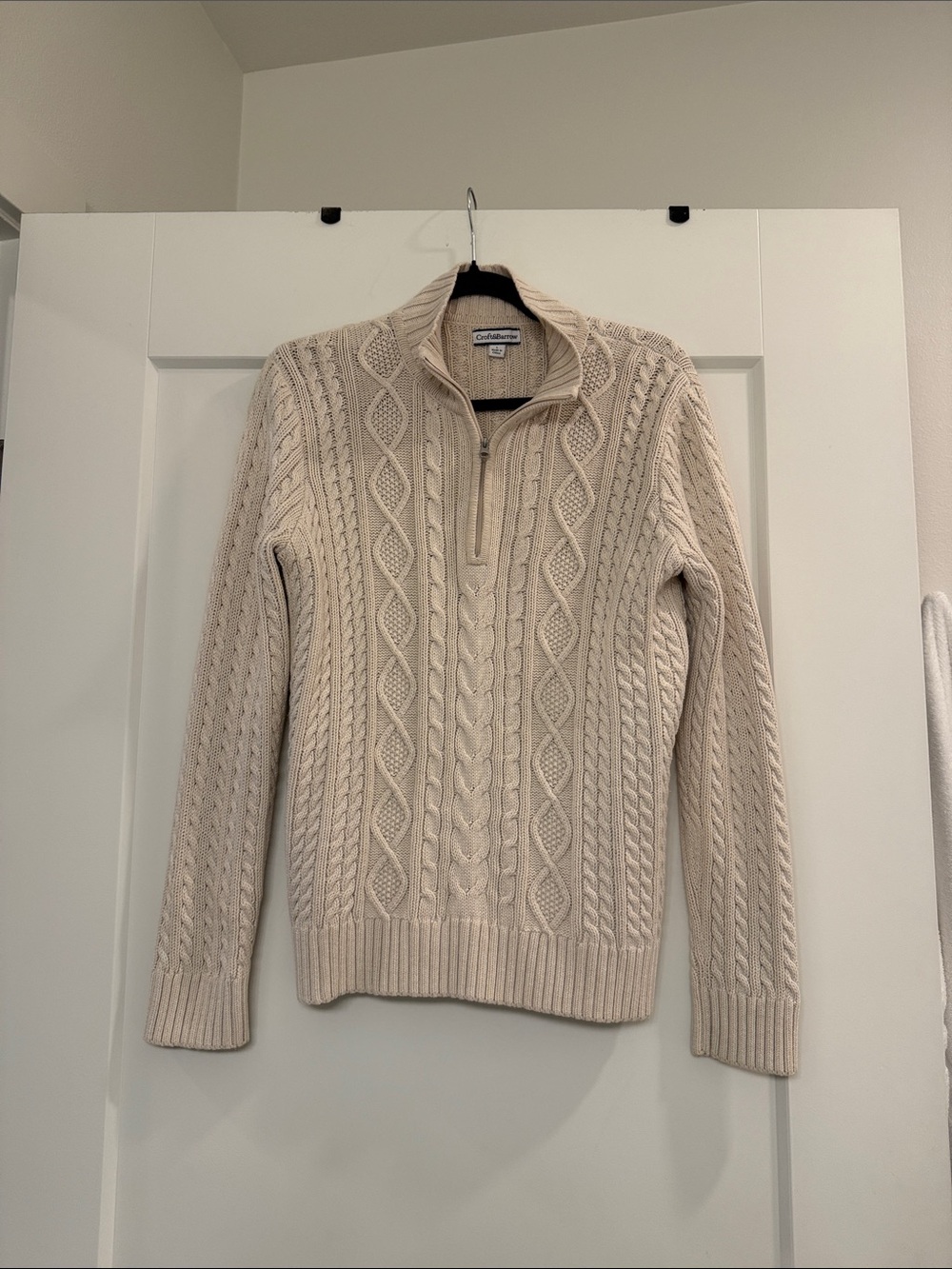 croft & barrow Men's Cream Cable-Knit Half-Zip Sweater